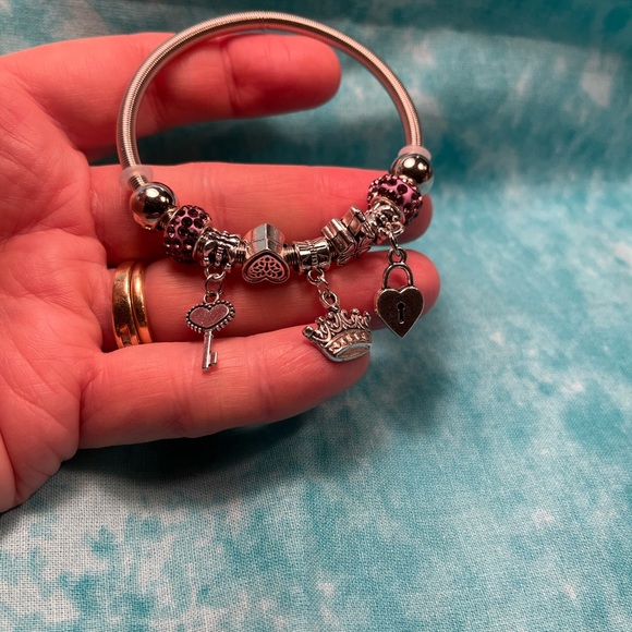 2159-PCM Snake Stretch Chain  Beads And Charm Bracelet - Picture 14 of 14